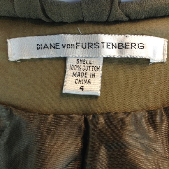 Diane Von Furstenberg Green Knee Length Coat - Picture 8 of 11